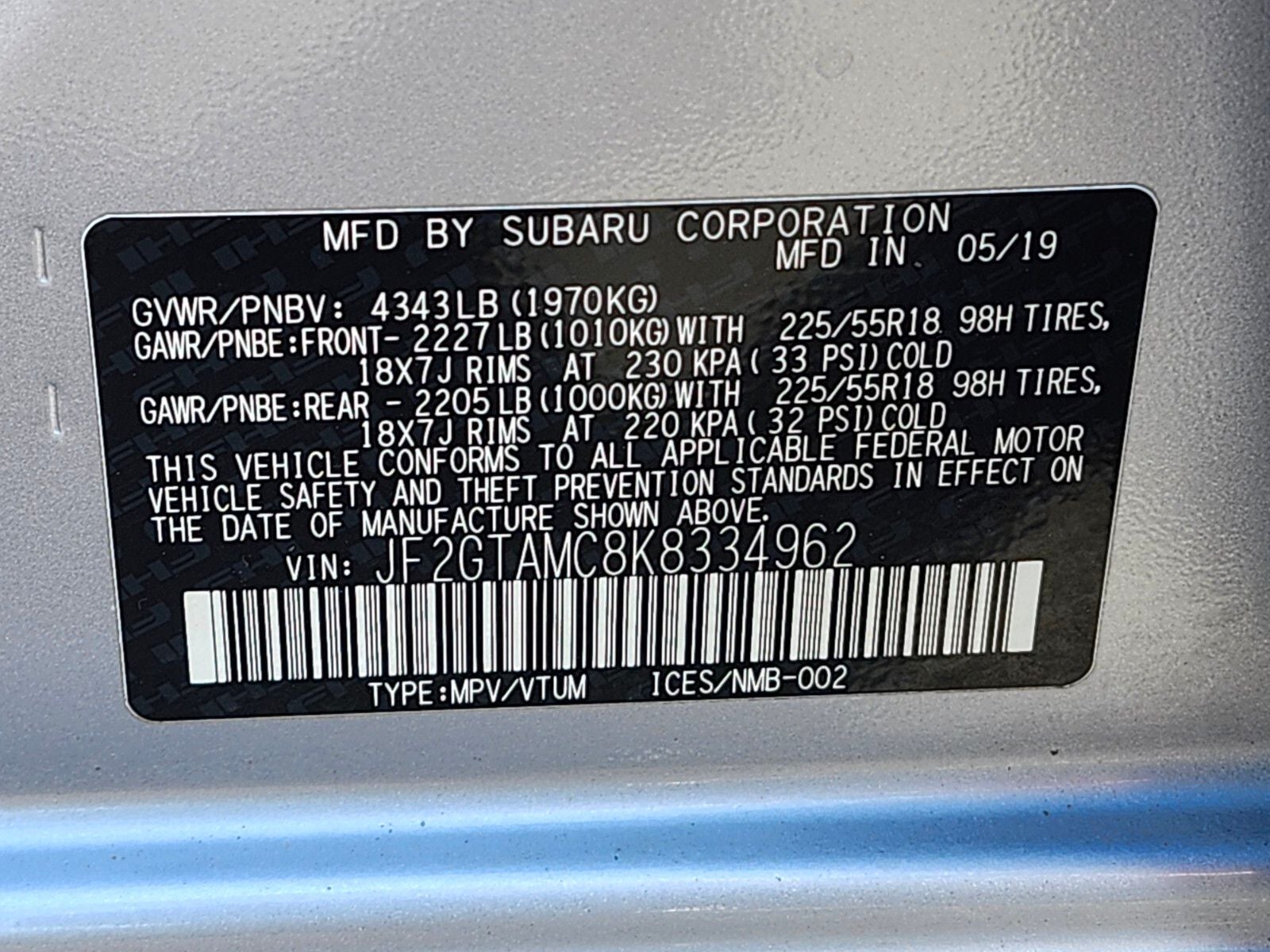 2019 Subaru Crosstrek 2.0i Limited
