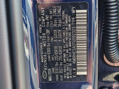 2026 Hyundai Palisade Hybrid SEL Premium 7 Passenger