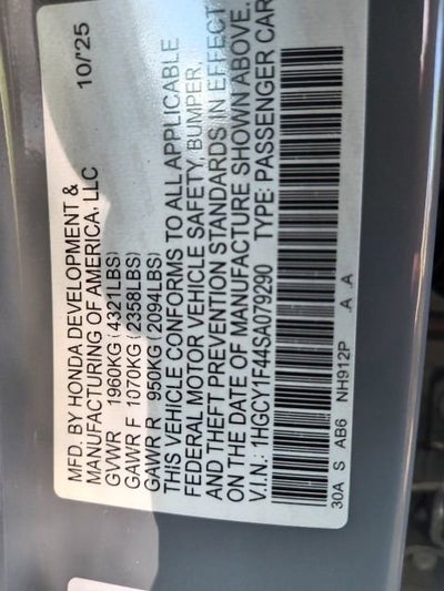 2025 Honda Accord Sedan SE