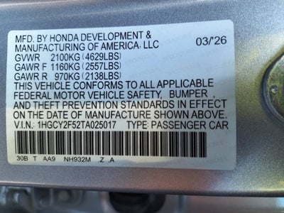 2026 Honda Accord Hybrid Sport