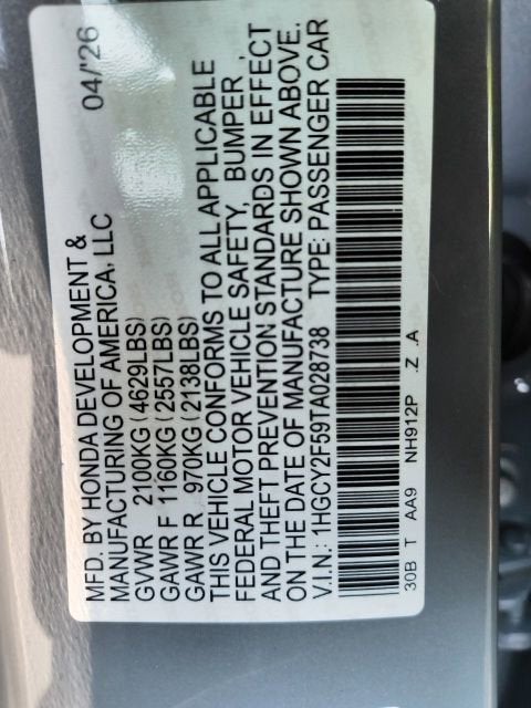 2026 Honda Accord Hybrid Sport