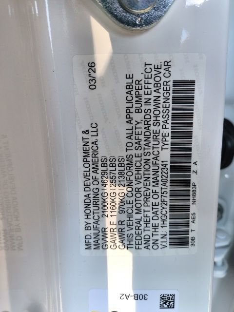 2026 Honda Accord Hybrid Sport-L