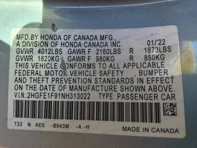2022 Honda Civic Sedan Touring