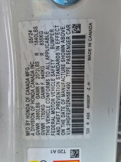 2024 Honda Civic Sedan Sport