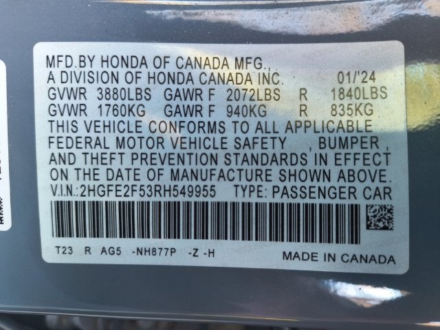2024 Honda Civic Sedan Sport
