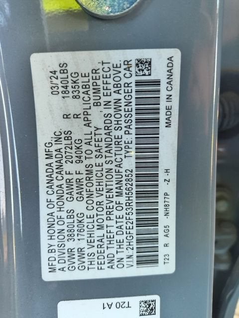 2024 Honda Civic Sedan Sport