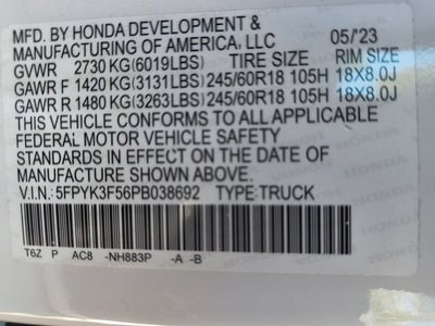 2023 Honda Ridgeline RTL