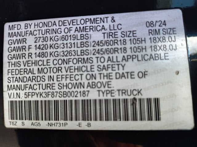 2025 Honda Ridgeline Black Edition