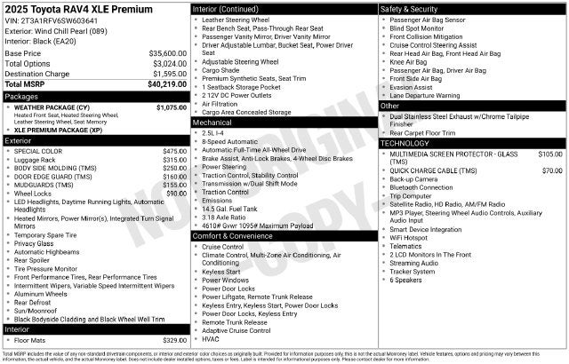 2025 Toyota RAV4 XLE Premium