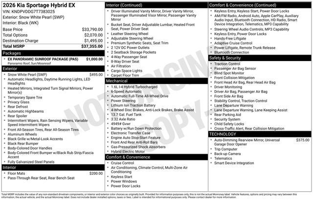 2026 Kia Sportage Hybrid EX