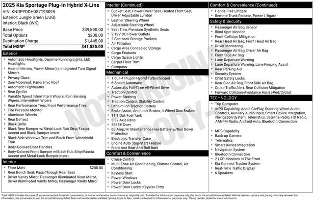 2025 Kia Sportage Plug-In Hybrid X-Line