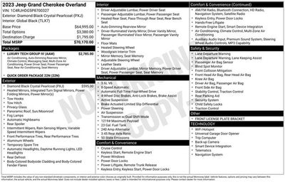 2023 Jeep Grand Cherokee Overland Luxury Tech Group IV