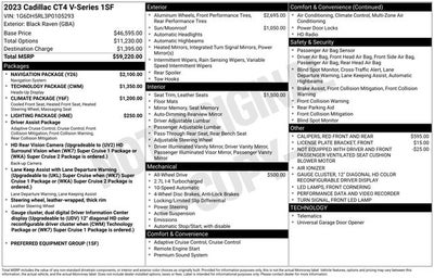 2023 Cadillac CT4 V-Series Technology Package