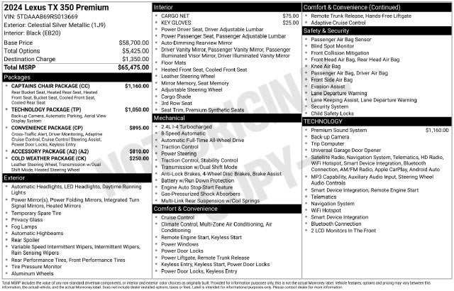 2024 Lexus TX 350 Premium
