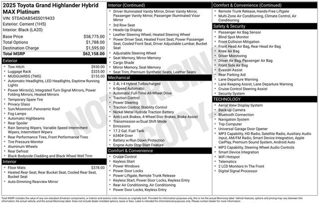 2025 Toyota Grand Highlander Hybrid MAX Platinum