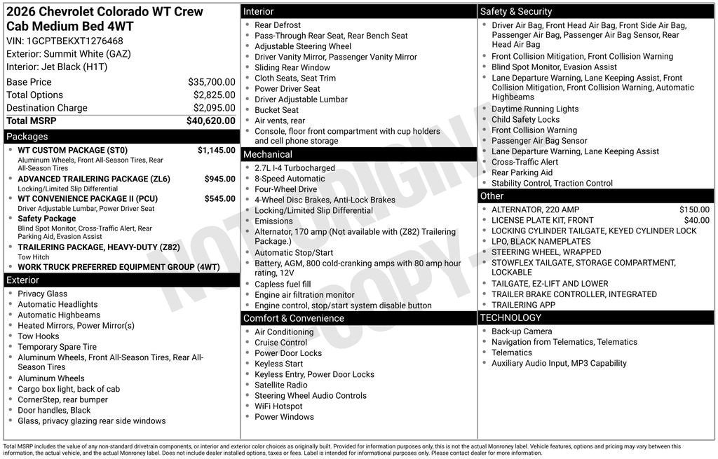 2026 Chevrolet Colorado WT