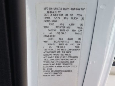 2026 Chevrolet Express Cutaway 3500 1WT