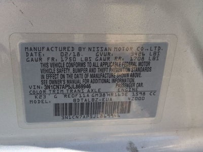 2018 Nissan Versa 1.6 SV