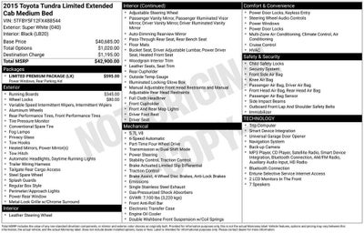 2015 Toyota Tundra 4WD Truck LTD