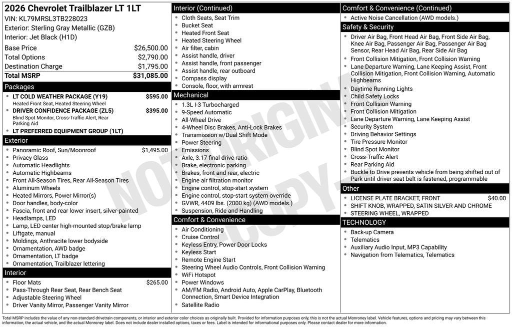 2026 Chevrolet Trailblazer LT