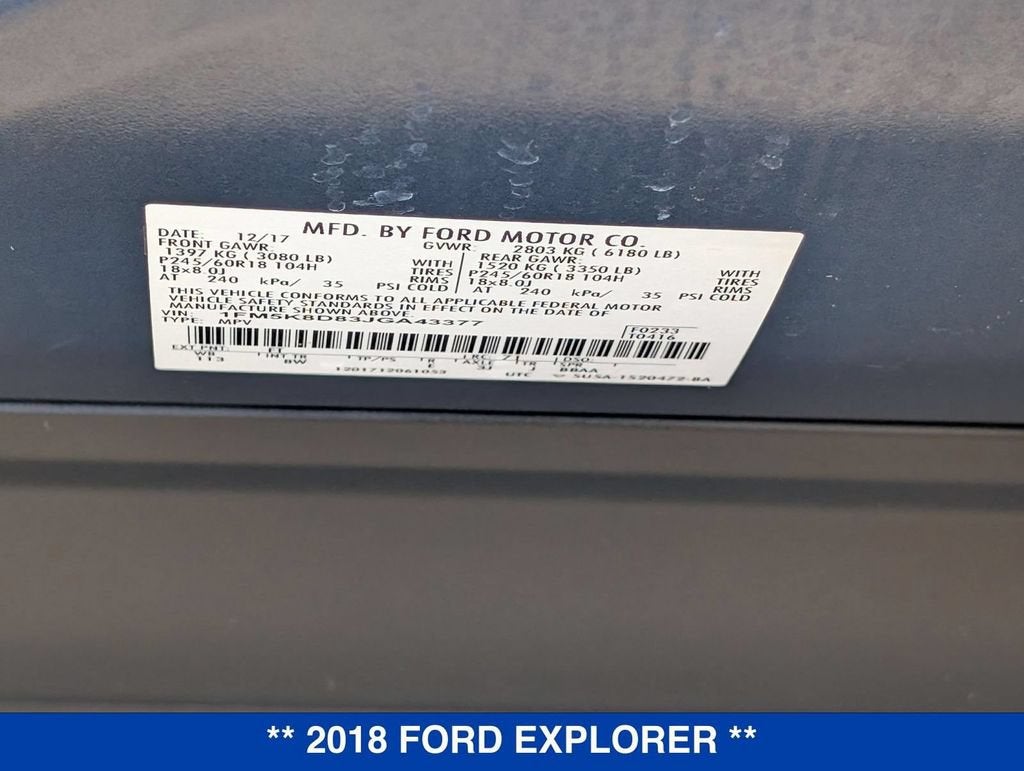 2018 Ford Explorer XLT