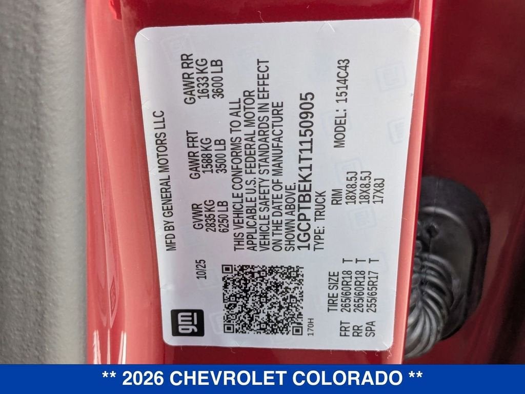 2026 Chevrolet Colorado WT
