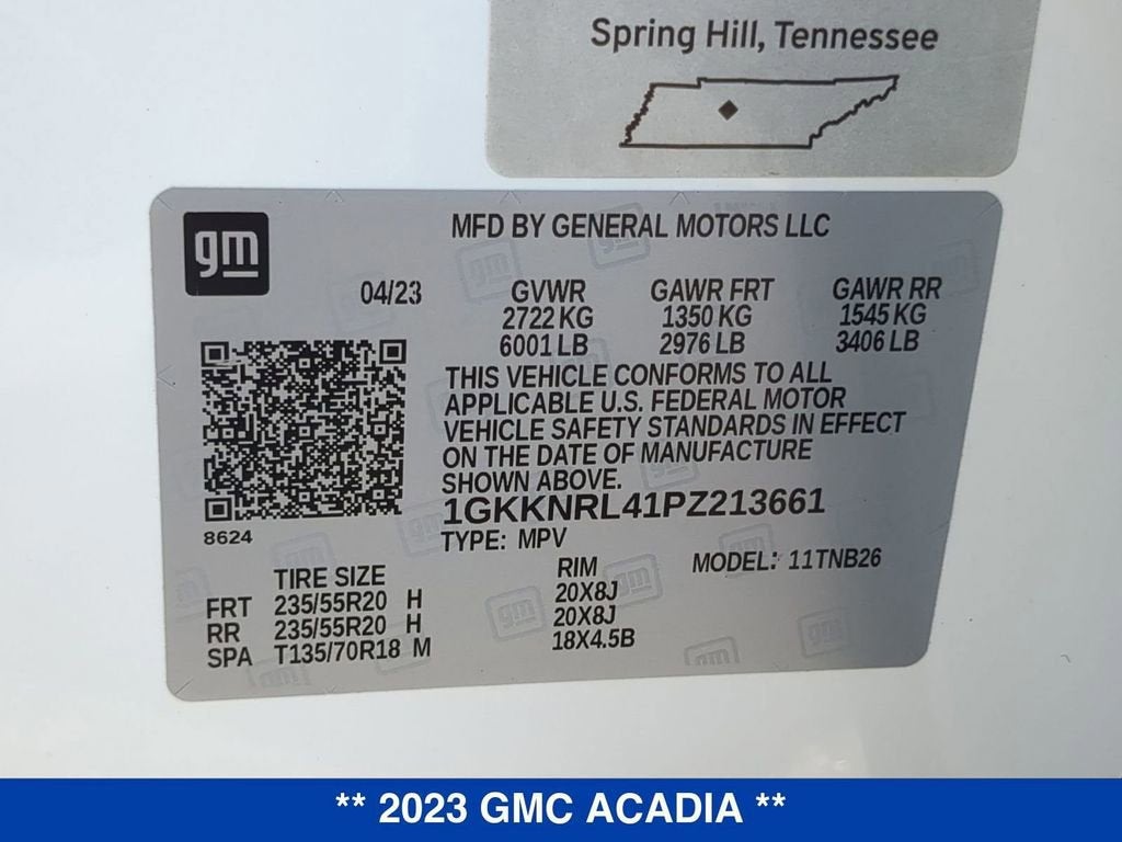 2023 GMC Acadia SLE