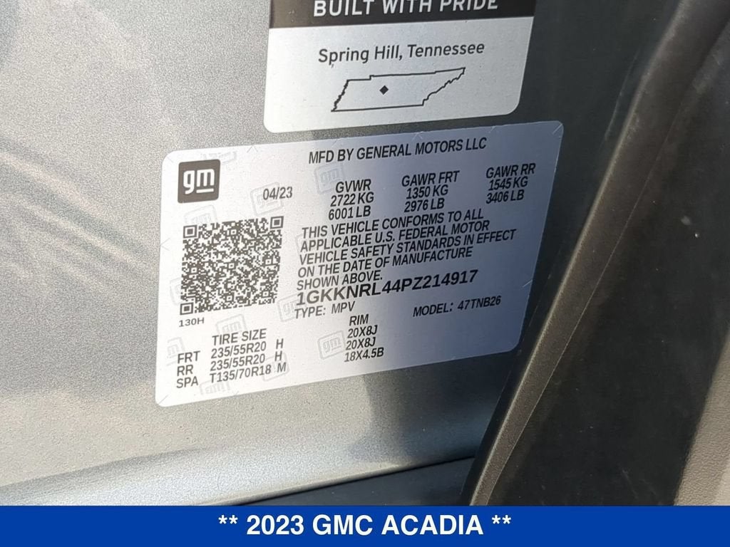 2023 GMC Acadia SLE