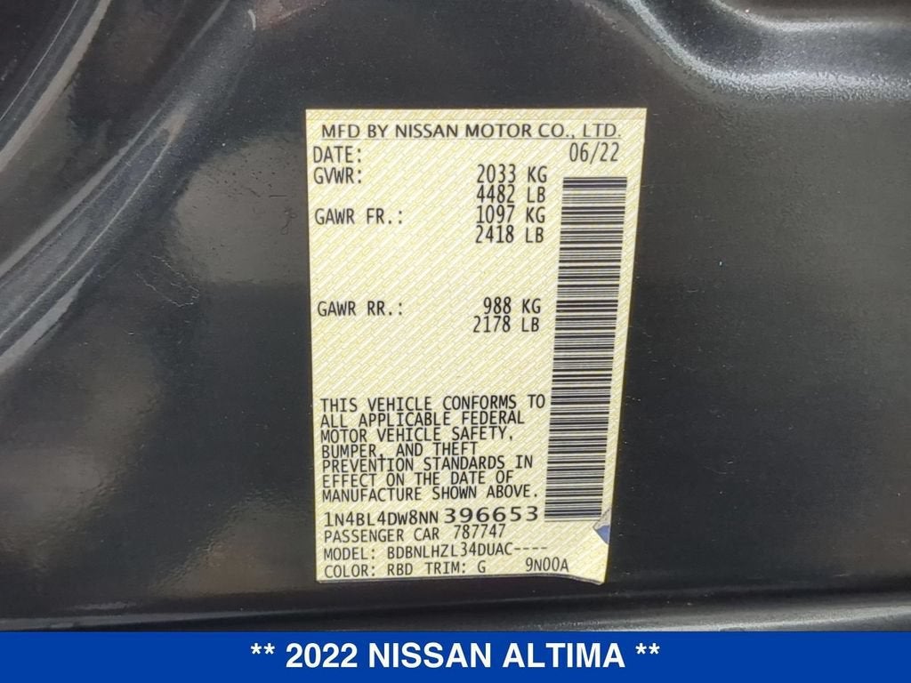 2022 Nissan Altima 2.5 SV
