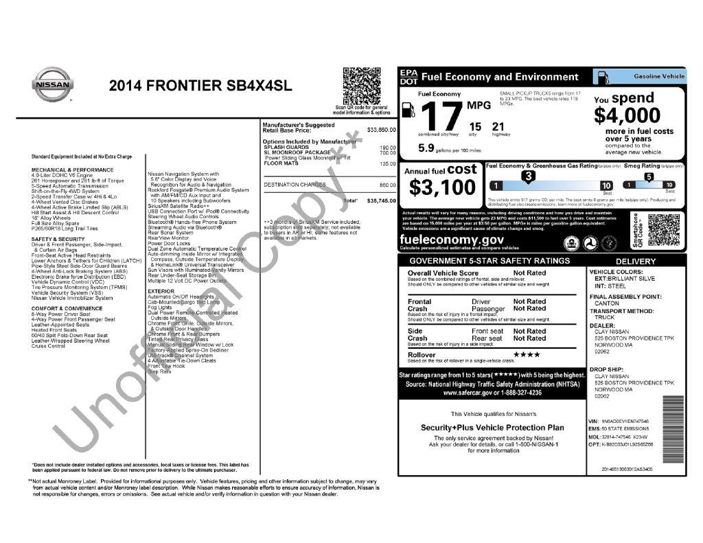 2014 Nissan Frontier SL