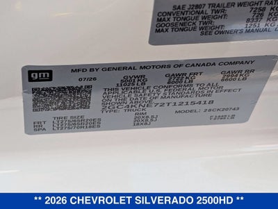 2026 Chevrolet Silverado 2500 HD LT