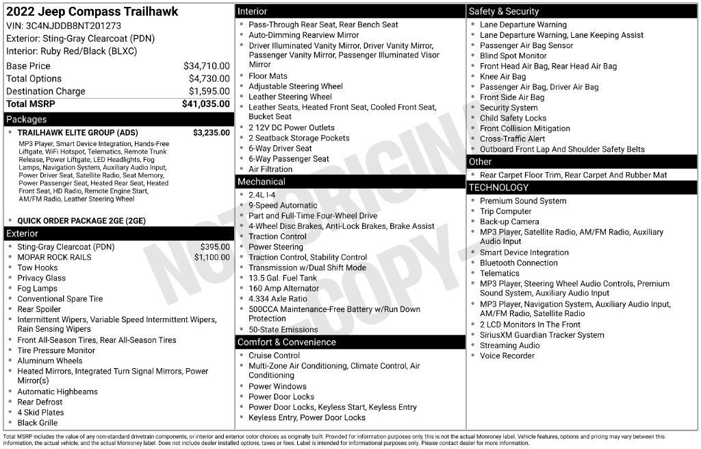 2022 Jeep Compass Trailhawk 4x4