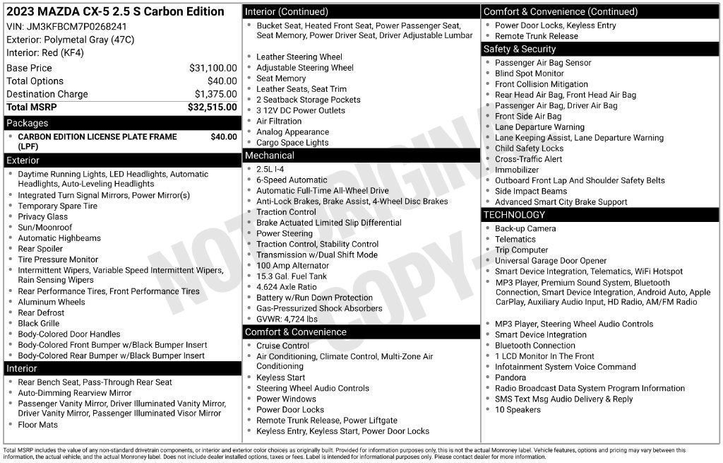 2023 Mazda Mazda CX-5 2.5 S Carbon Edition