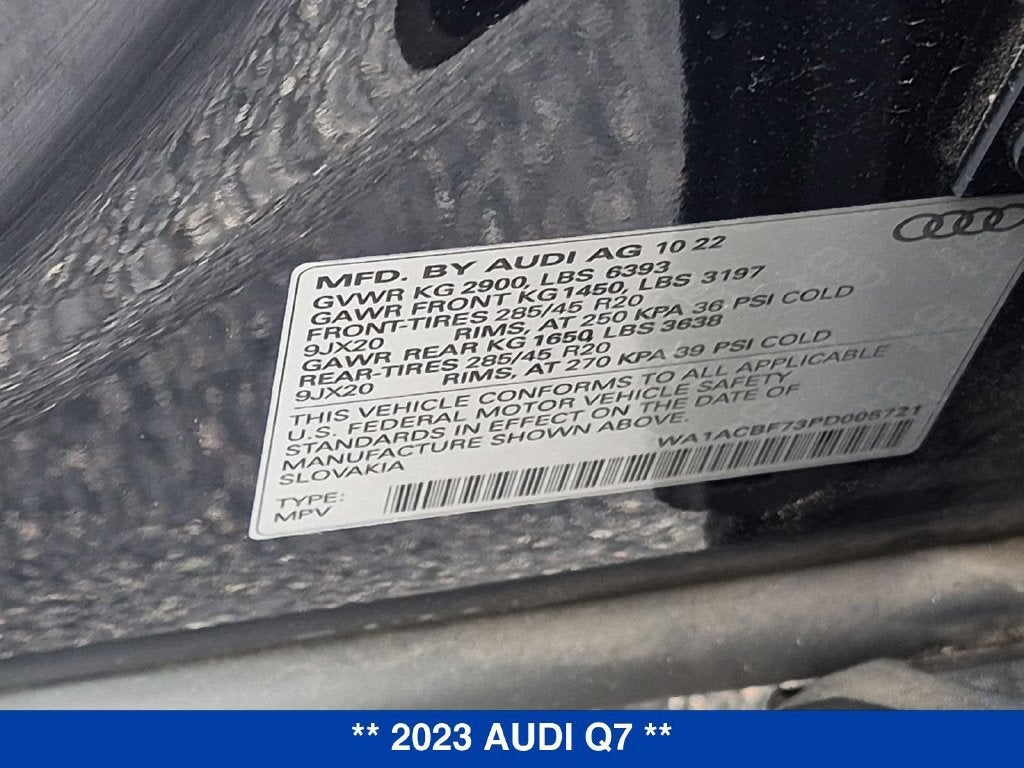 2023 Audi Q7 Premium 45 TFSI quattro Tiptronic