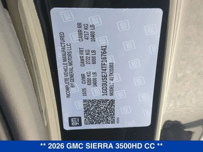 2026 GMC Sierra 3500 HD Chassis Cab Pro