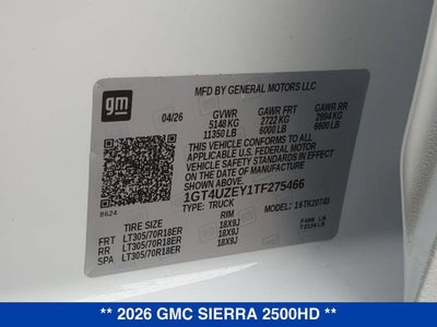 2026 GMC Sierra 2500 HD AT4X