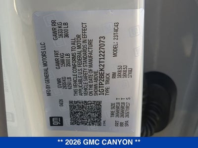 2026 GMC Canyon Elevation