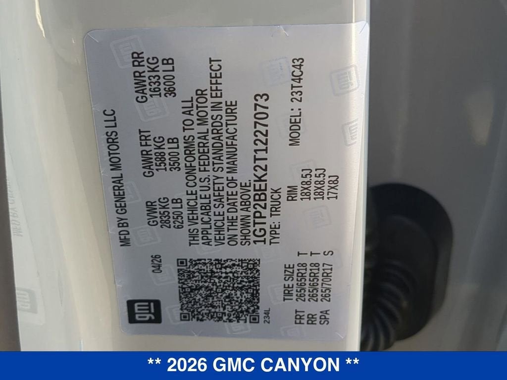 2026 GMC Canyon Elevation