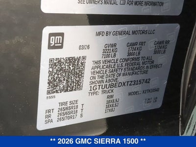 2026 GMC Sierra 1500 SLE