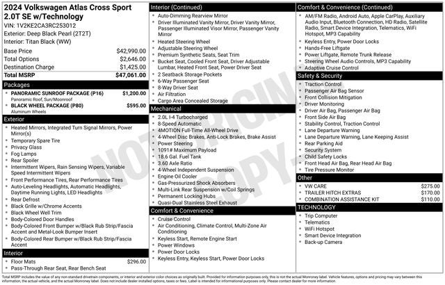 2024 Volkswagen Atlas Cross Sport 2.0T SE w/Technology