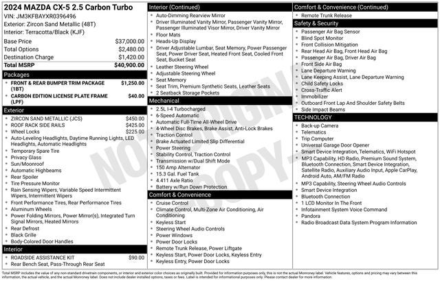 2024 Mazda Mazda CX-5 2.5 Carbon Turbo