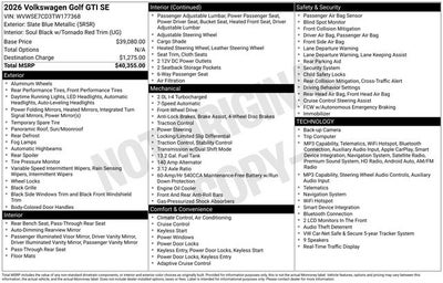 2026 Volkswagen Golf GTI 2.0T SE