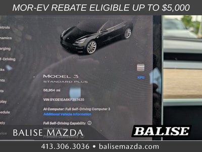 2019 Tesla Model 3 Standard Range Plus