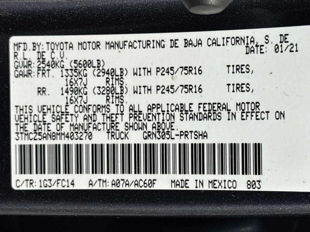 2021 Toyota Tacoma SR5 V6