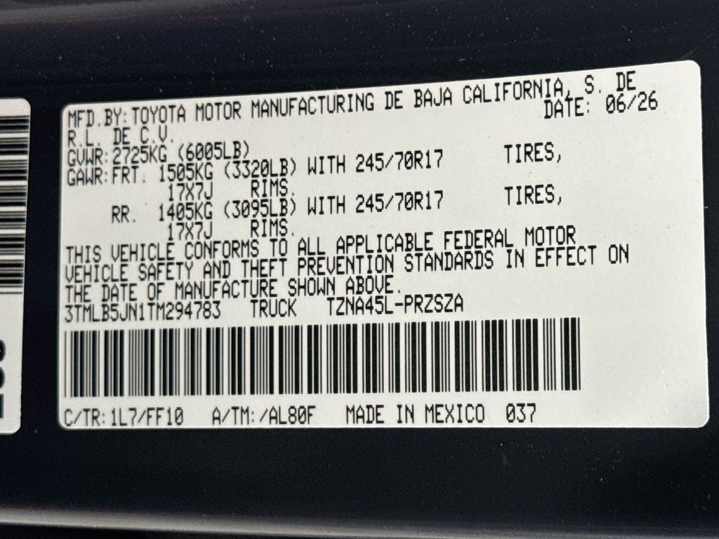 2026 Toyota Tacoma SR5 V6