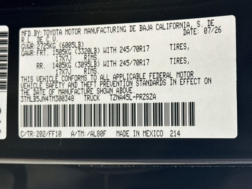 2026 Toyota Tacoma SR5 V6