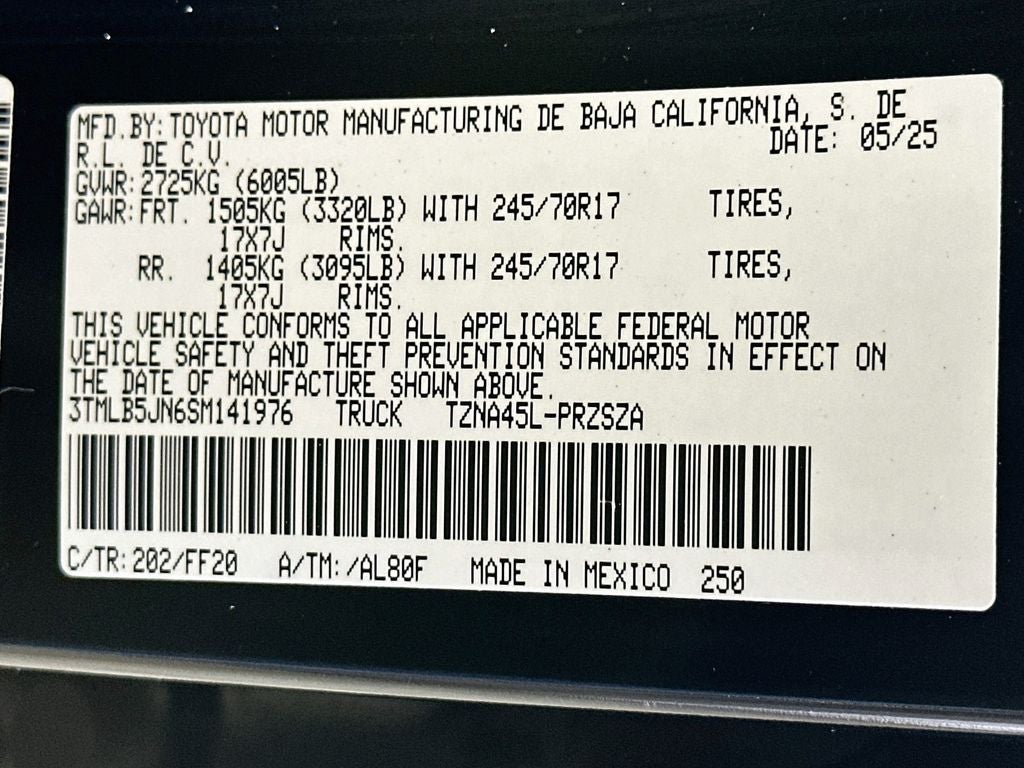 2025 Toyota Tacoma SR5