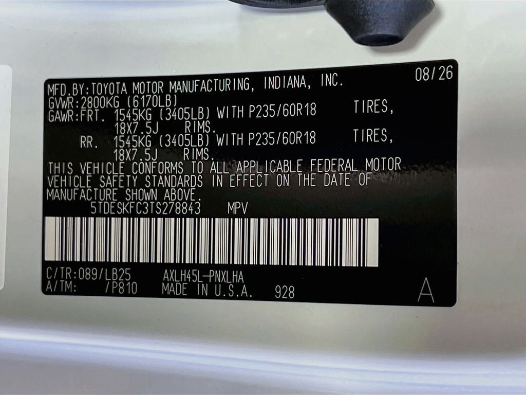 2026 Toyota Sienna Platinum 7 Passenger
