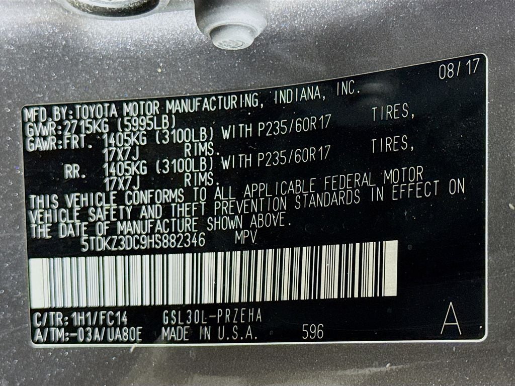 2017 Toyota Sienna LE 8 Passenger