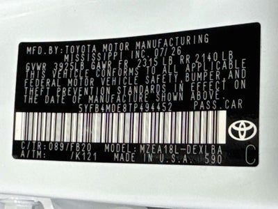 2026 Toyota Corolla LE